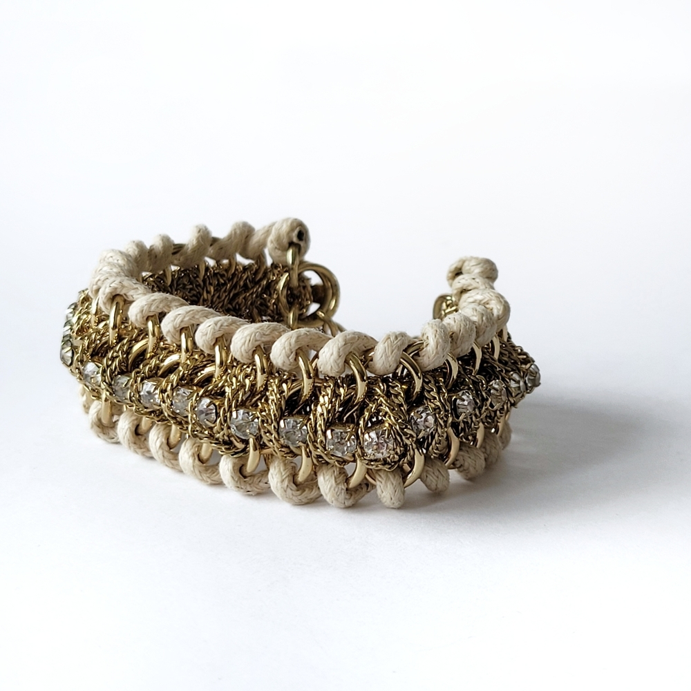 Banana Republic | Braided Rope Chain Rhinestone Bracelet